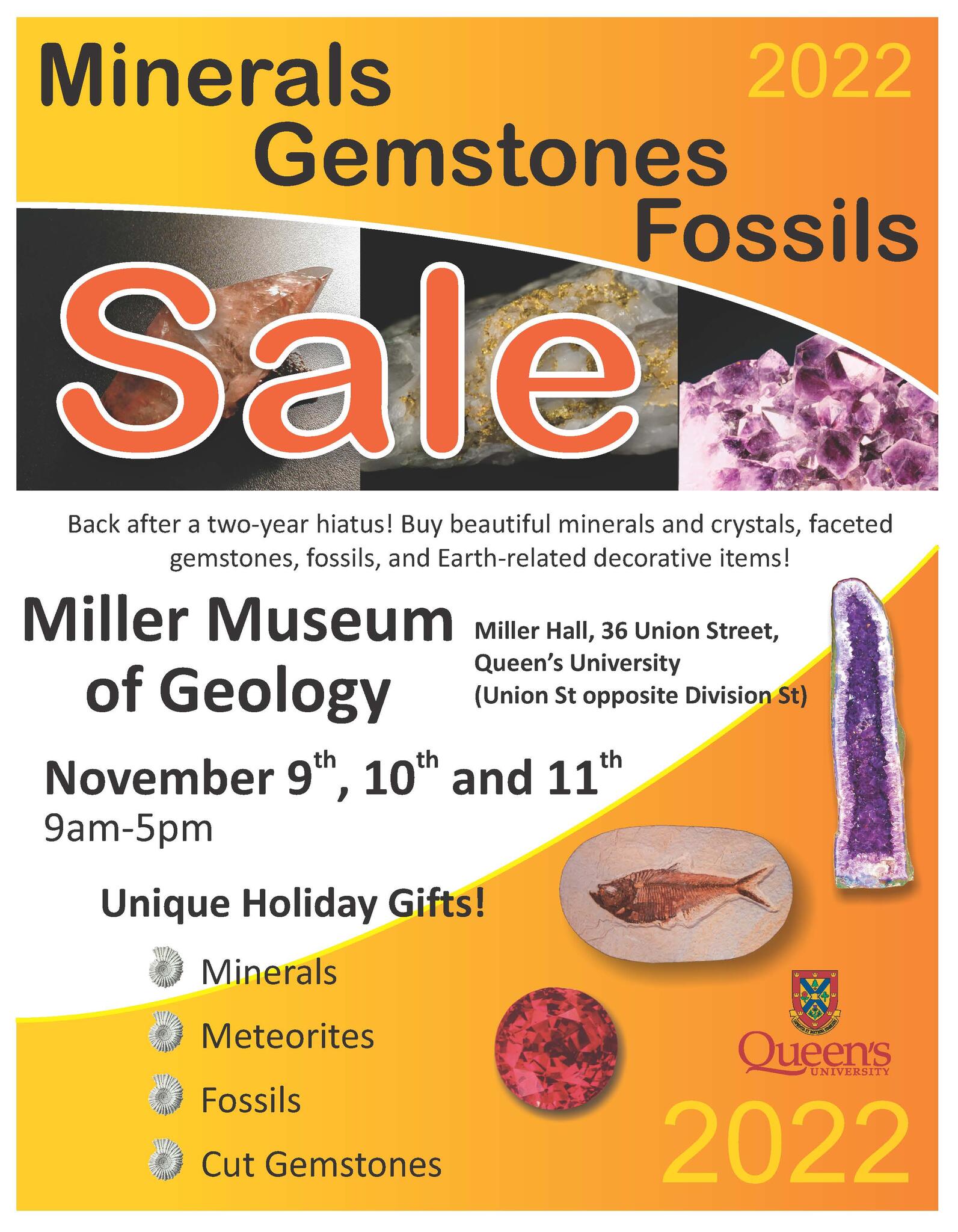 Annual Gem and Mineral Sale Department of Geological Sciences and